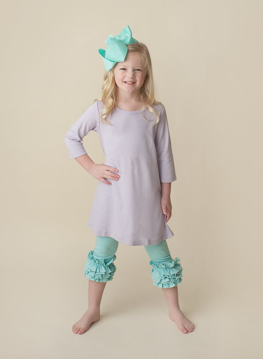 Girl's Straight Sleeve Tunic – Cotton Blank │ 8 Colors │ Embroidery & Boutique │ 12M–12