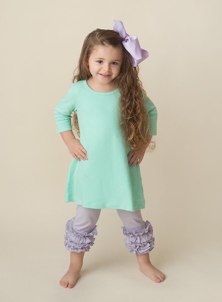 Girl's Straight Sleeve Tunic – Cotton Blank │ 8 Colors │ Embroidery & Boutique │ 12M–12