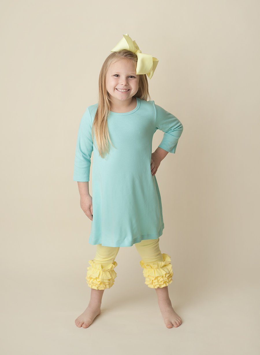 Girl's Straight Sleeve Tunic – Cotton Blank │ 8 Colors │ Embroidery & Boutique │ 12M–12