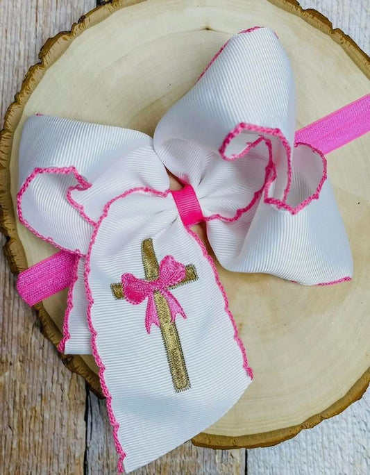 Cross Moonstitch Embroidered
Bow Headband