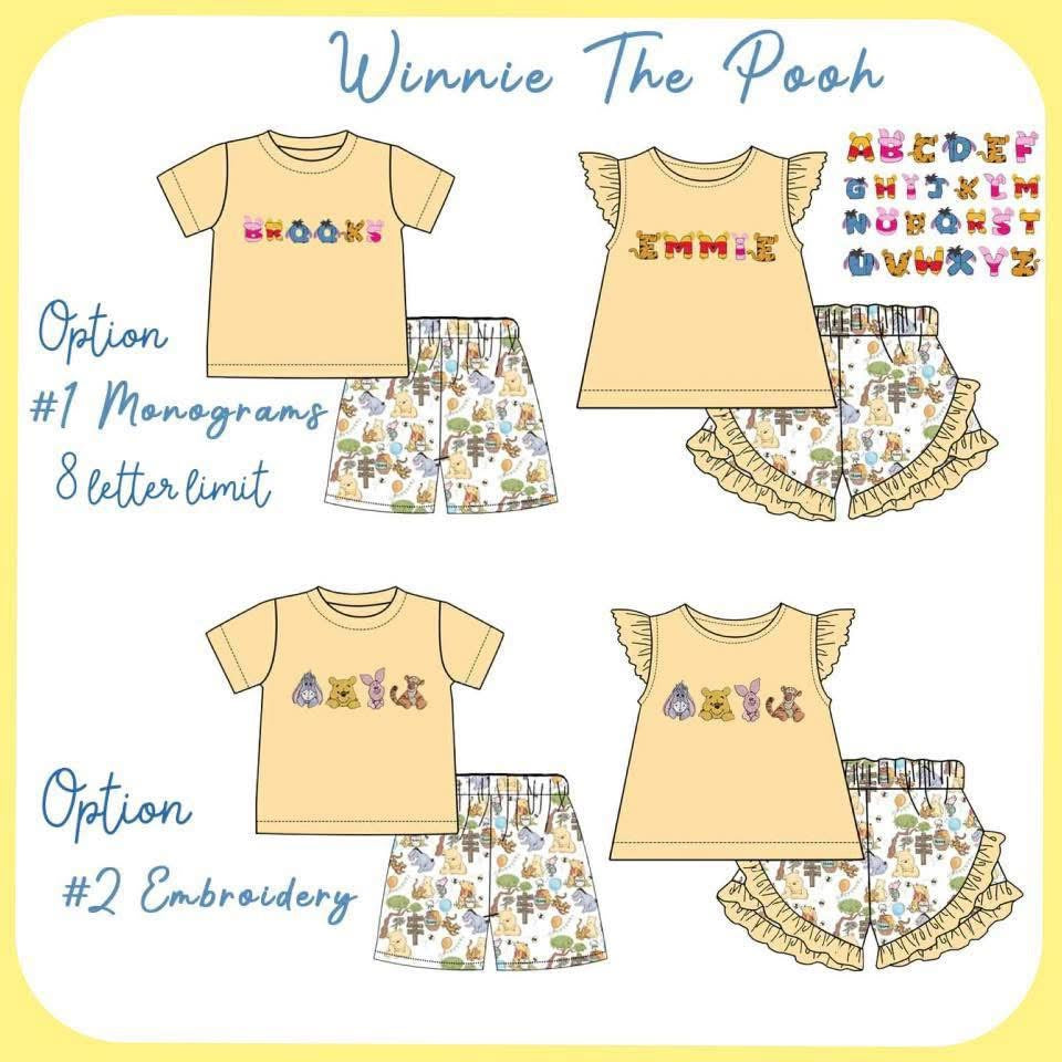PO- Winnie the Pooh Embroidery (Monogram Available)