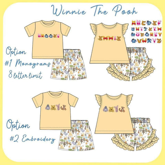 PO- Winnie the Pooh Embroidery (Monogram Available)
