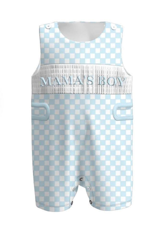 PO- Mama's Boy plaid romper