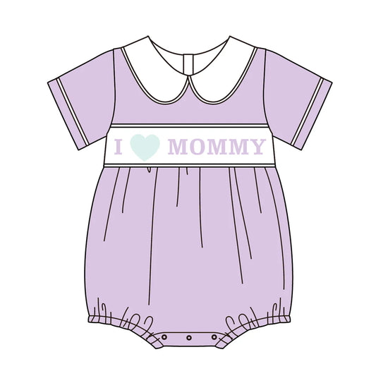 PO- I Love Mom Violet Grace Collection Boy Romper