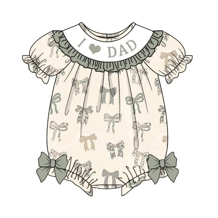 PO- I Love Dad Camo Bow Bubble