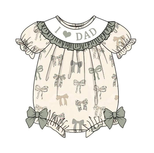 PO- I Love Dad Camo Bow Bubble