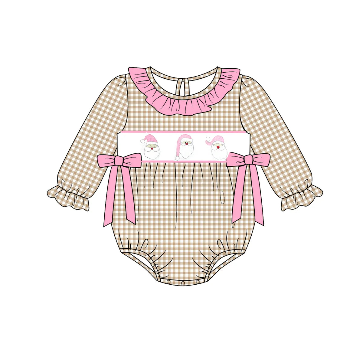 PO- Tan Gingham Santa bubble