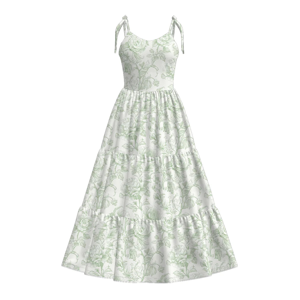 PO- Mommy & Me green toile strappy dress