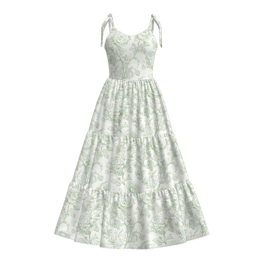 PO- Mommy & Me green toile strappy dress