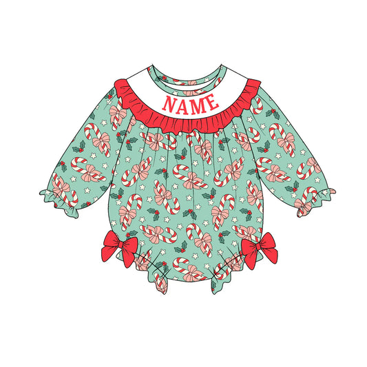 PO- CUSTOM Candy Cane Wishes Romper