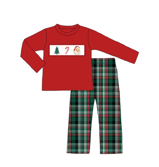 PO- Cozy Christmas Classic Plaid Boys Pants Set