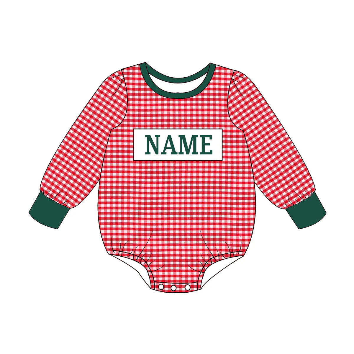 PO- CUSTOM Christmas Red Gingham Romper