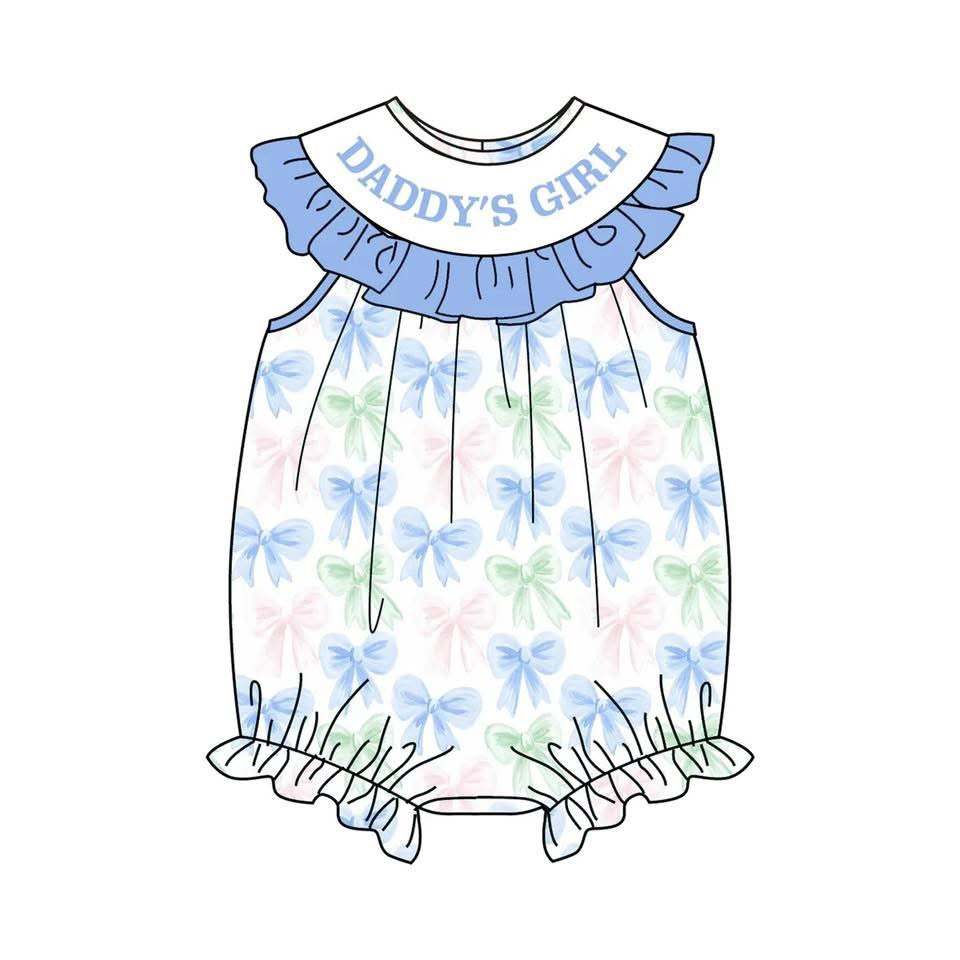 PO- Daddy's Girl Pastel Bows Bubble