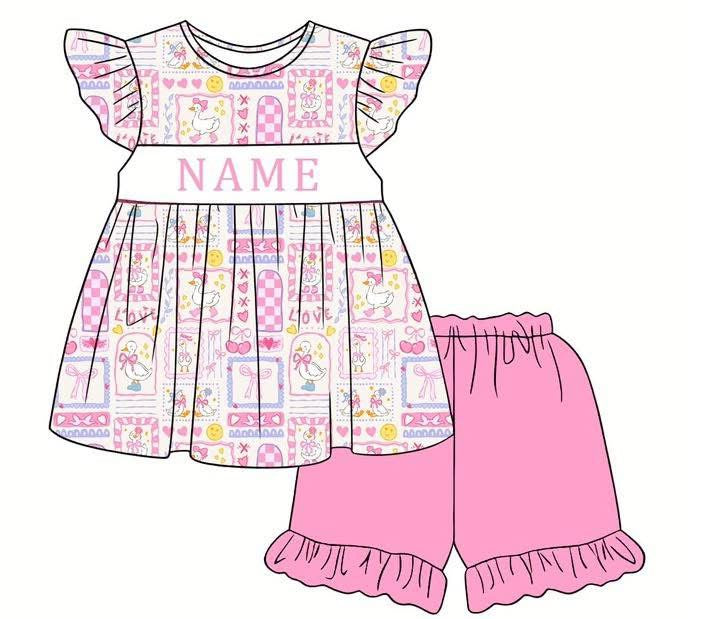 PO- CUSTOM Summer Silly Goose Girls Shorts Set
