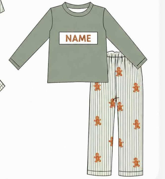 PO- CUSTOM Gingerbread Charm Boys Pants Set
