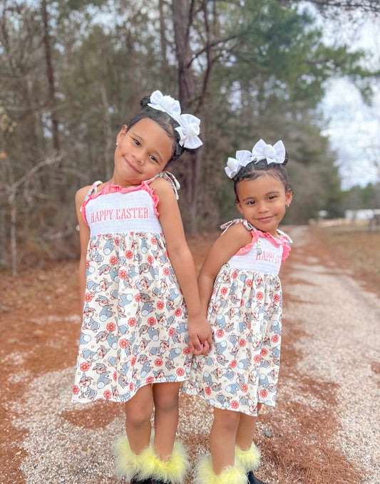Smocked happy Easter thumper Dress