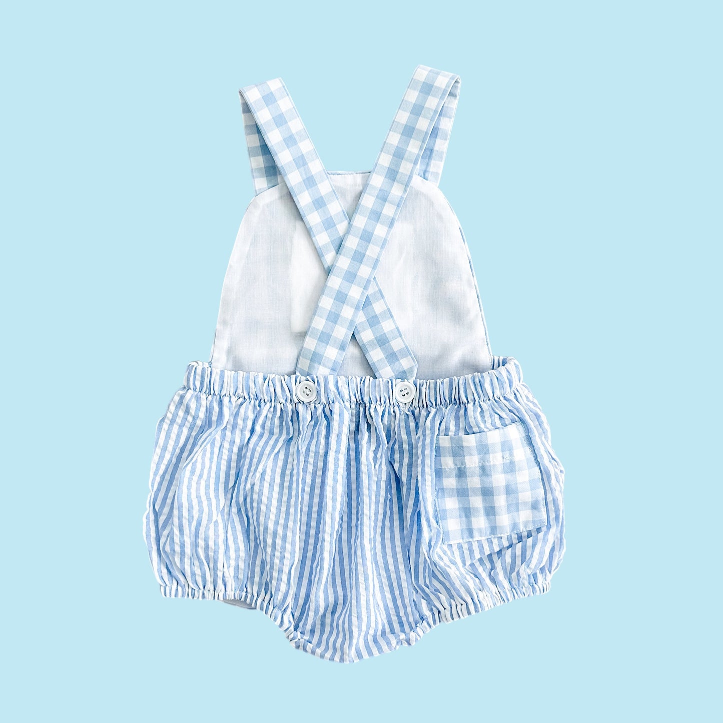 Baby Boy First Birthday Outfit – Smocked Blue Birthday Bubble