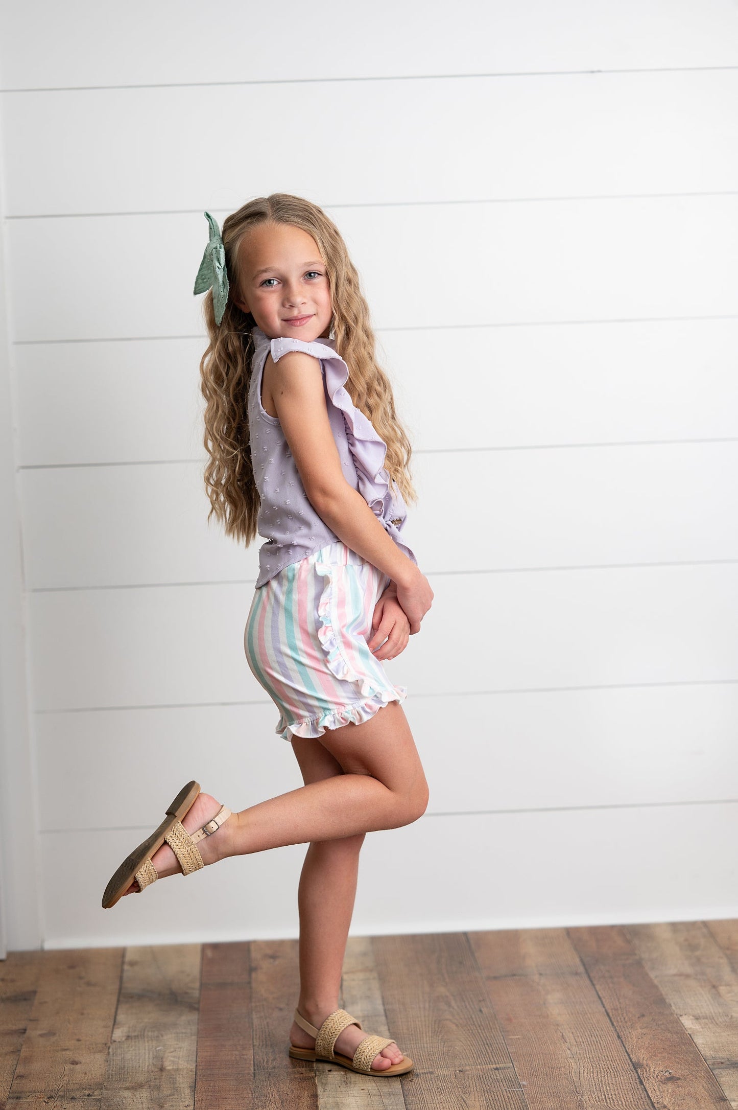 Lavender Stripe Short Set