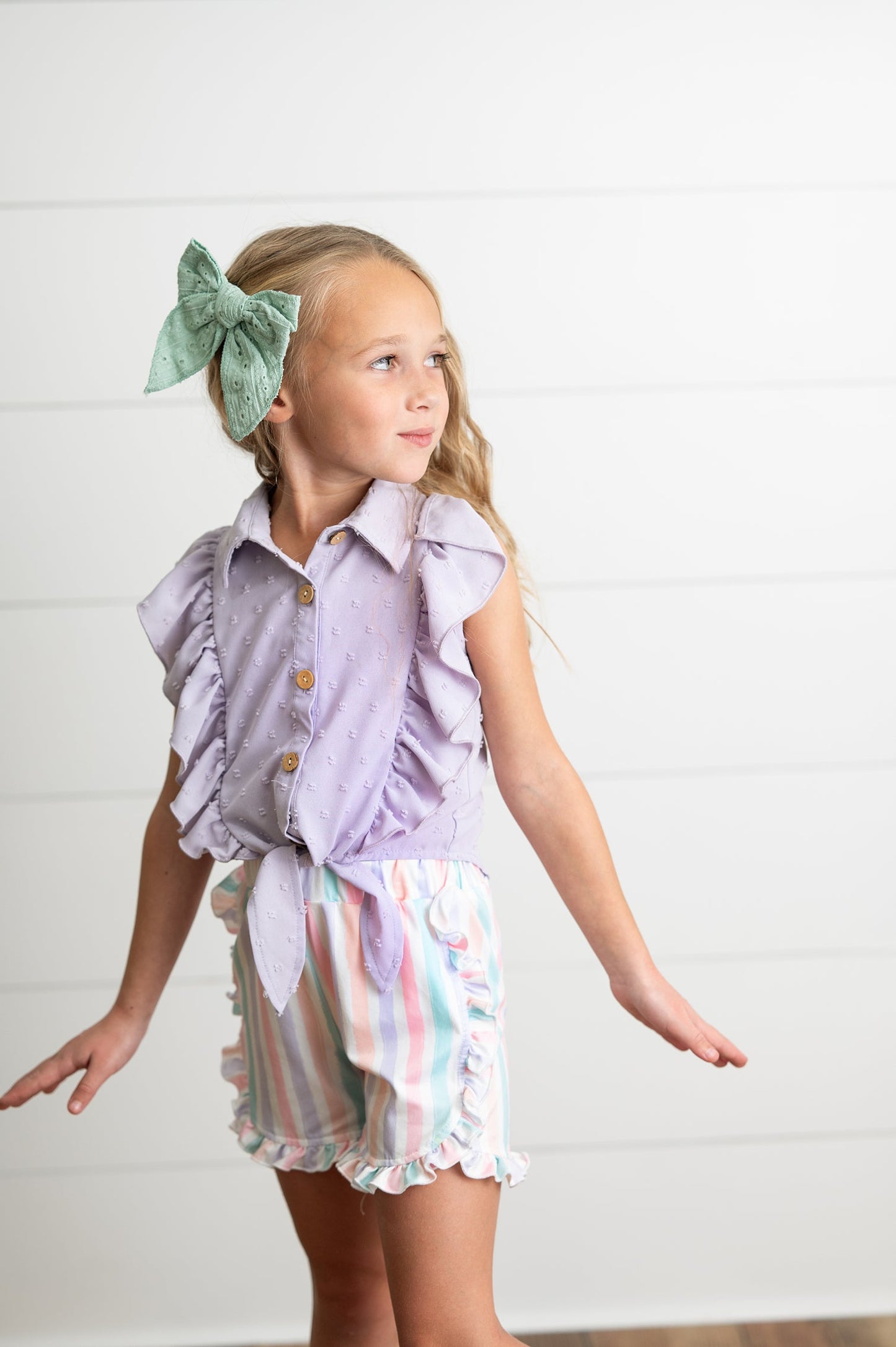 Lavender Stripe Short Set