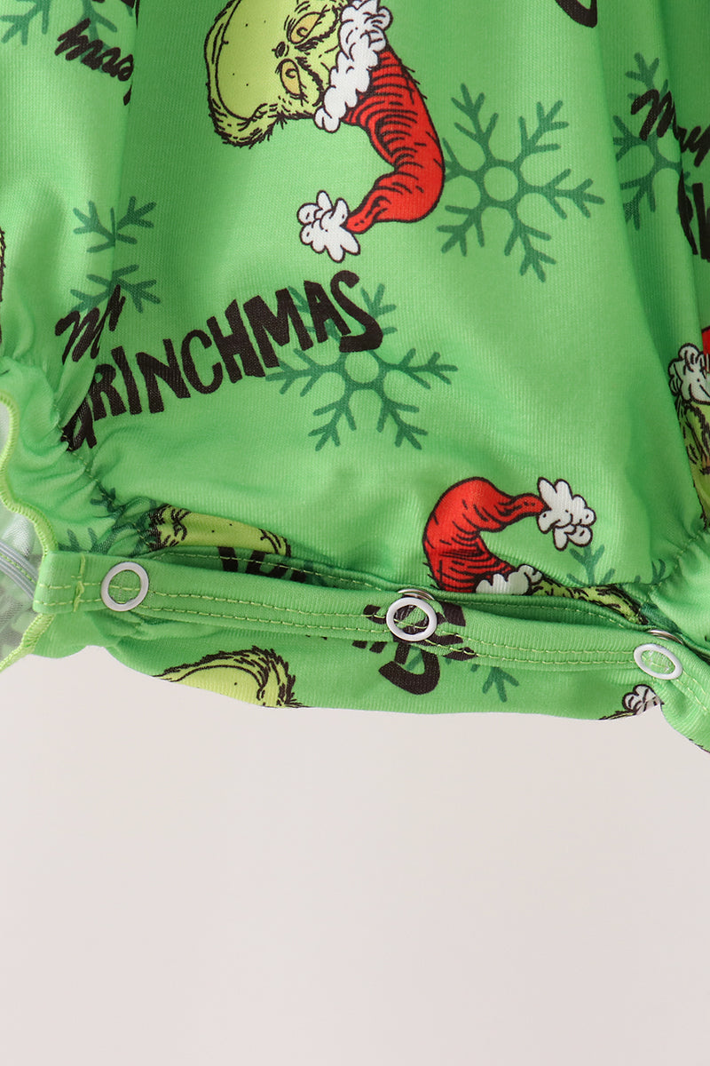 Green Grinch French Knot Bow Bubble