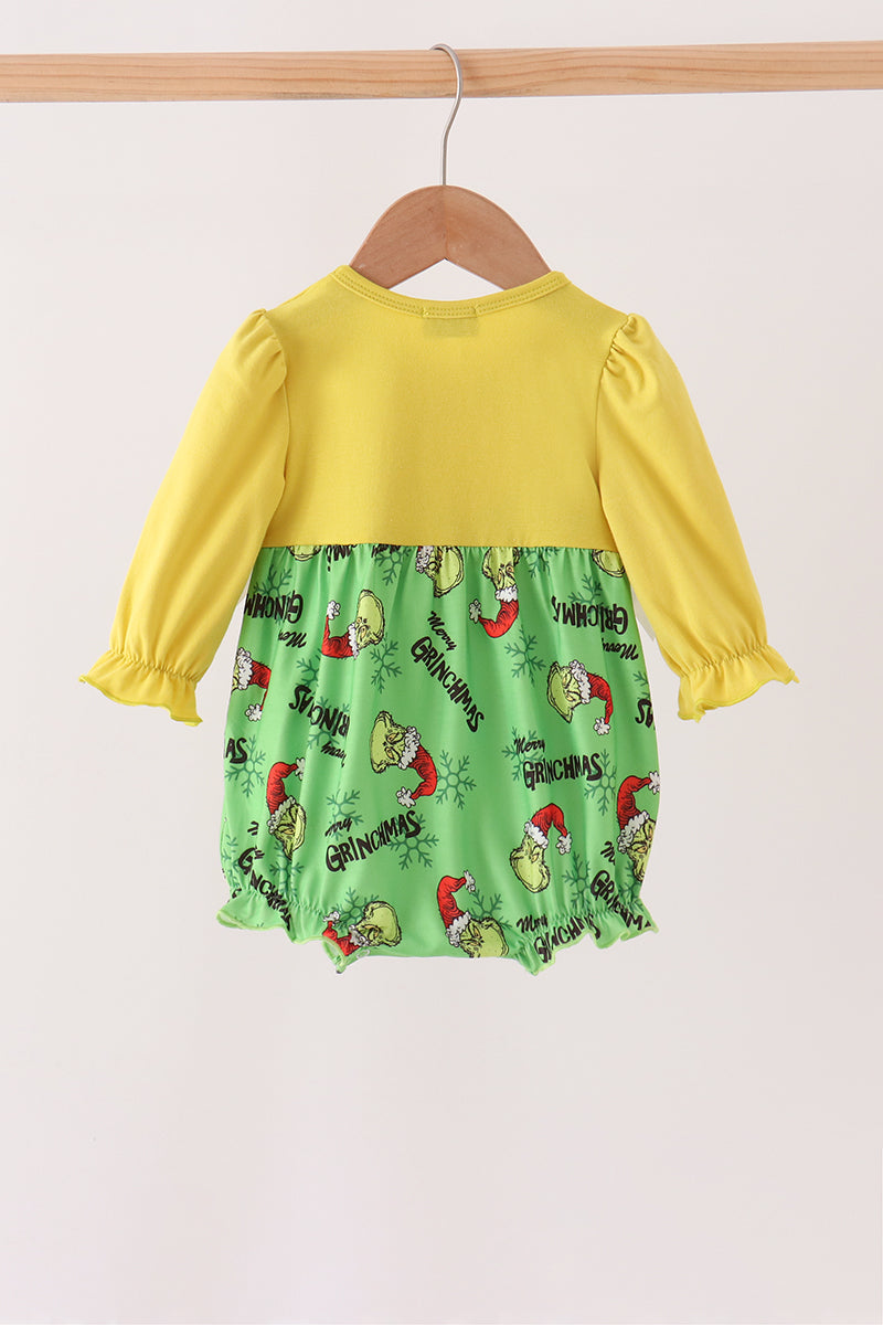 Green Grinch French Knot Bow Bubble