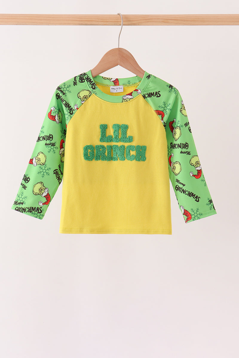 Green Grinch French Knot Top