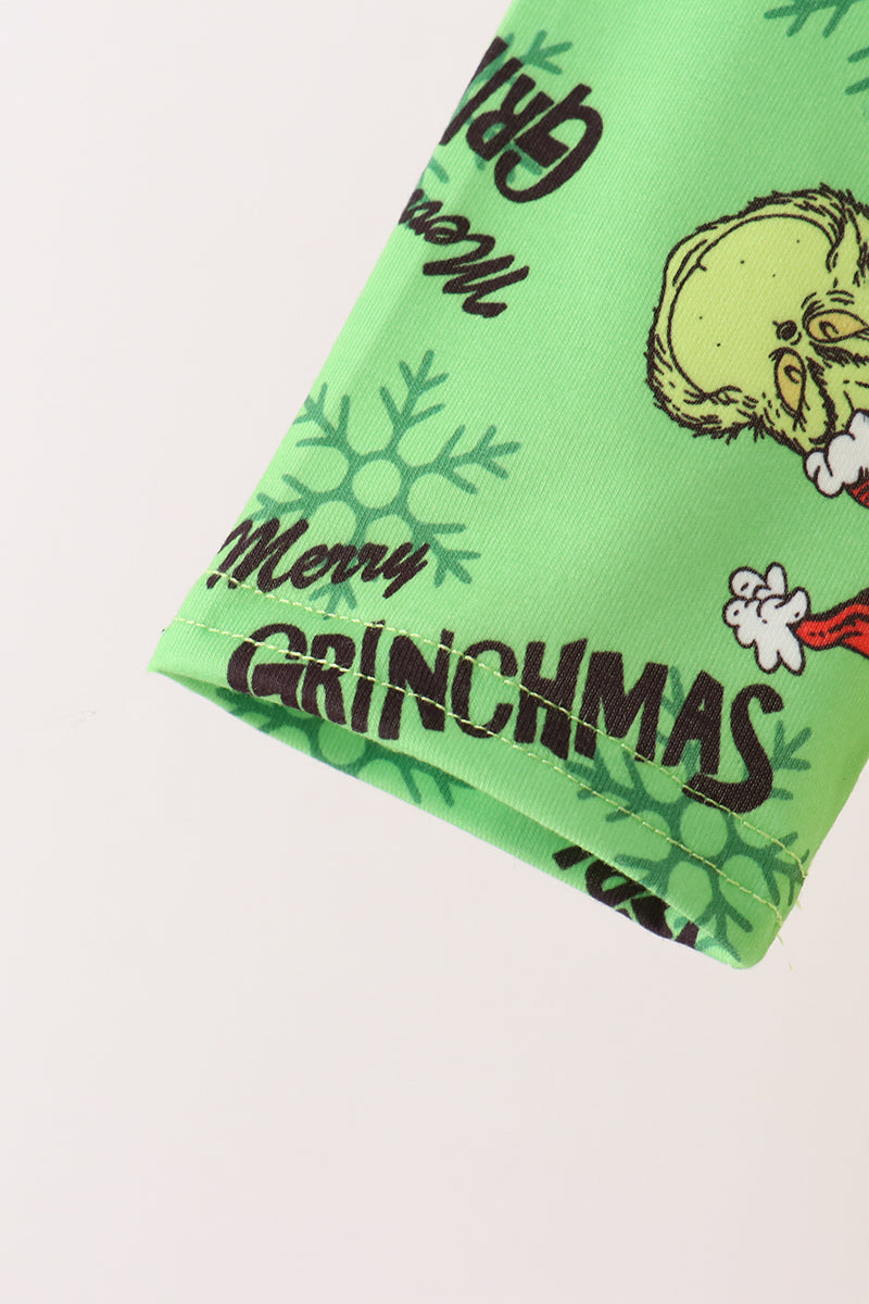 Green Grinch French Knot Top
