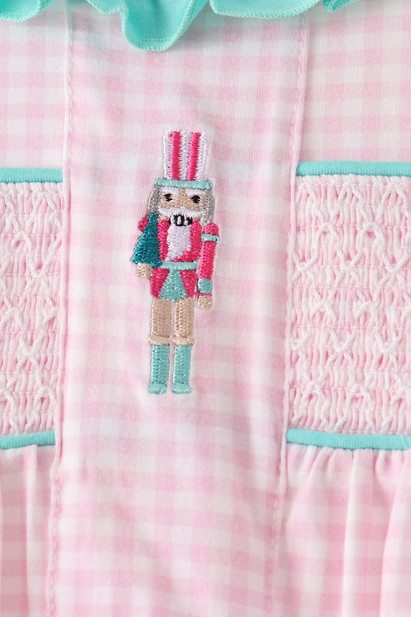 Pink Nutcracker Smocked Ruffle Pants Set
