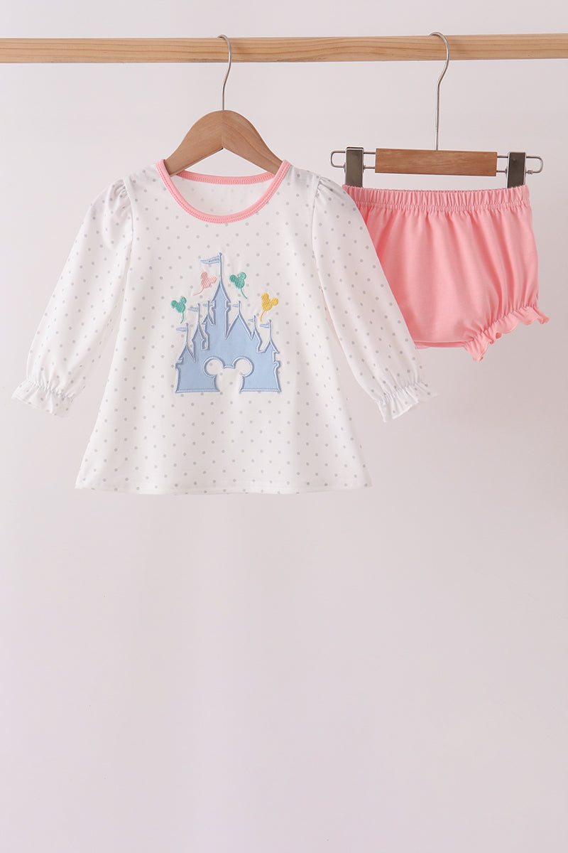 Pink Castle Applique Bloomer Set