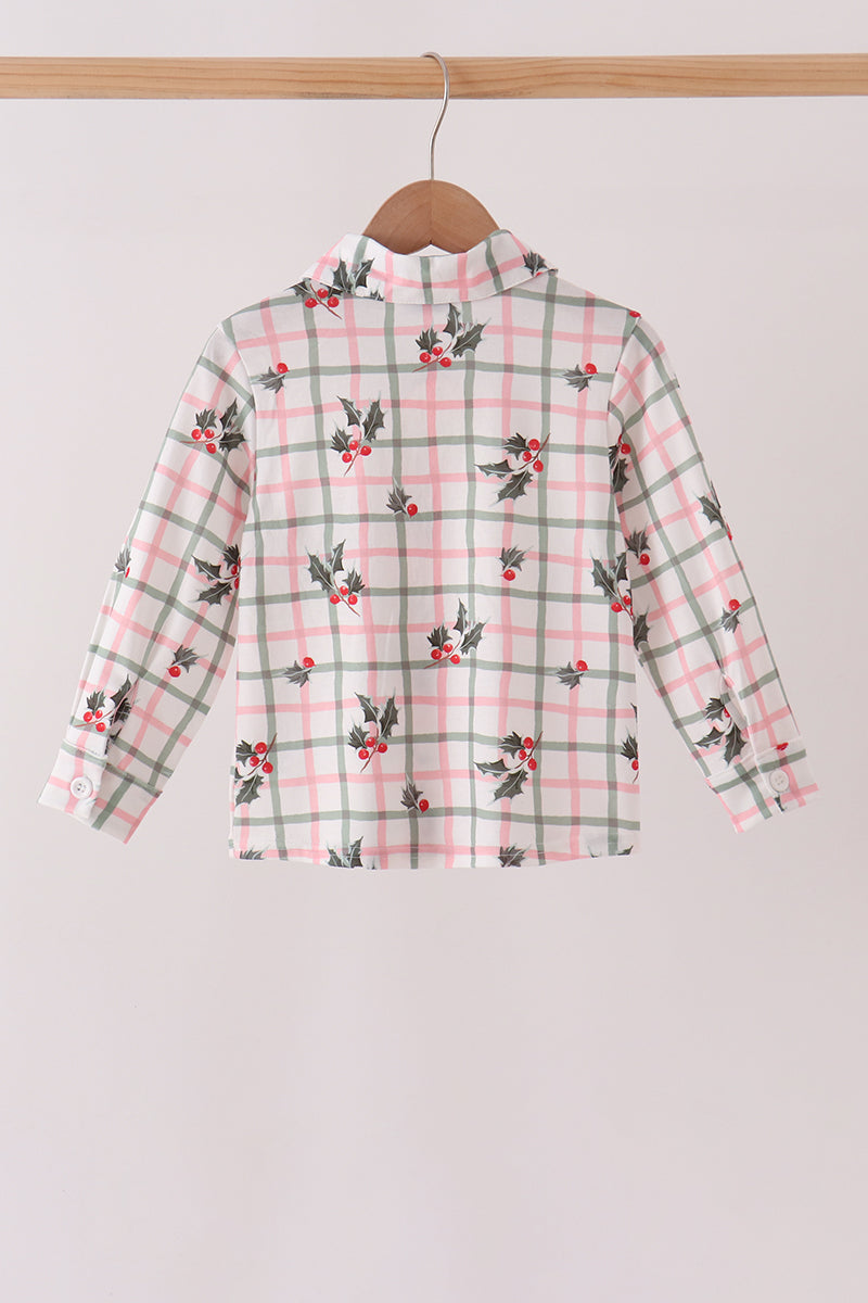 Red Holly Button Down Shirt