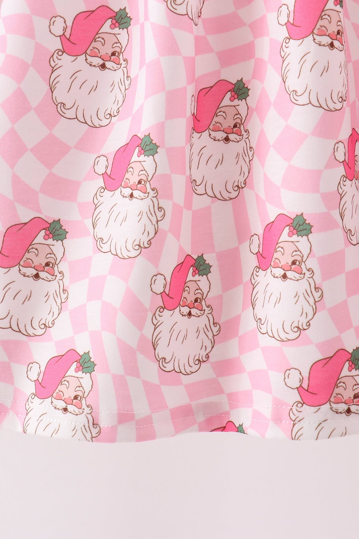 Pink Santa French Knot Ruffle Dress