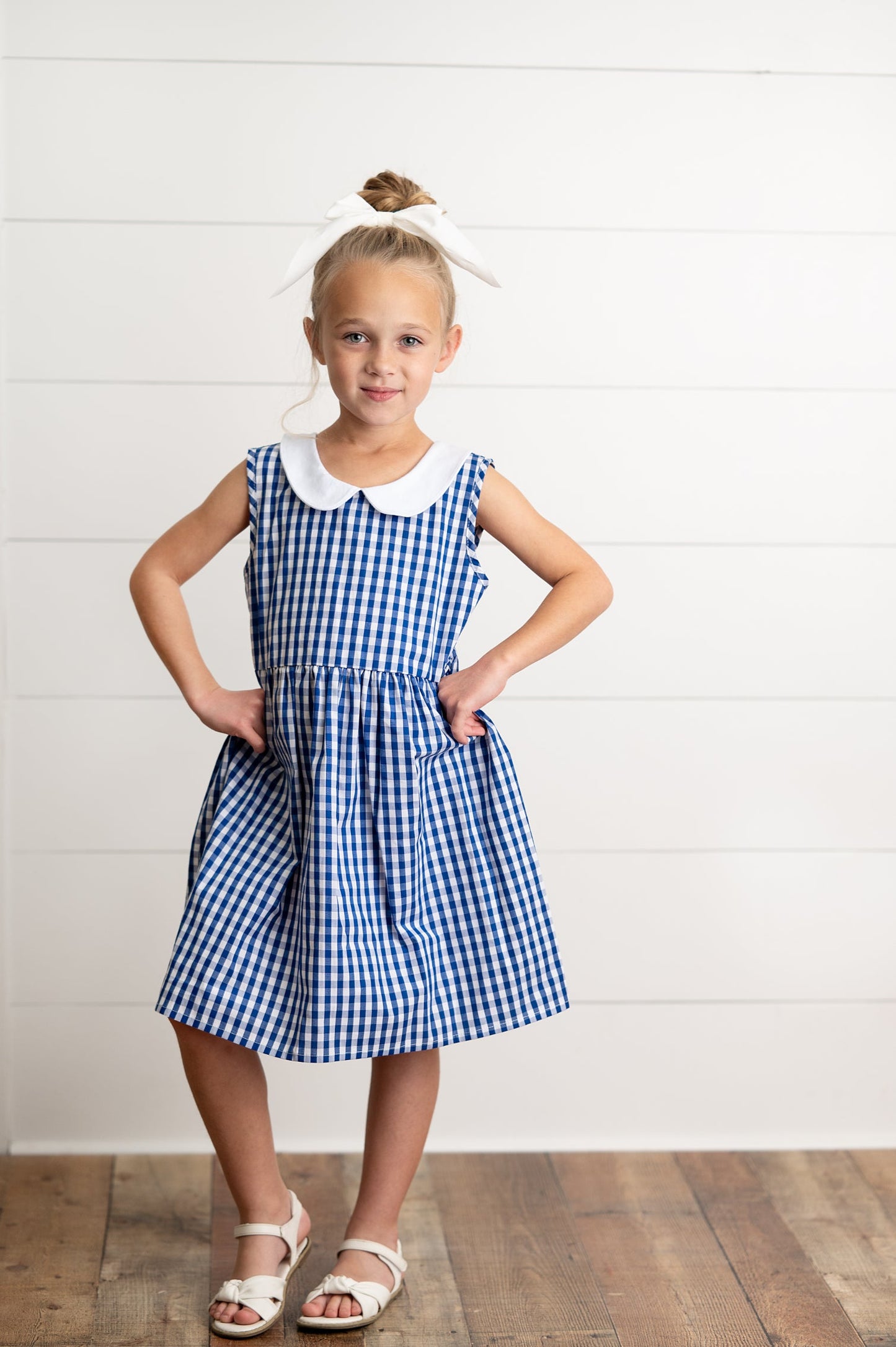 Navy Check Dress