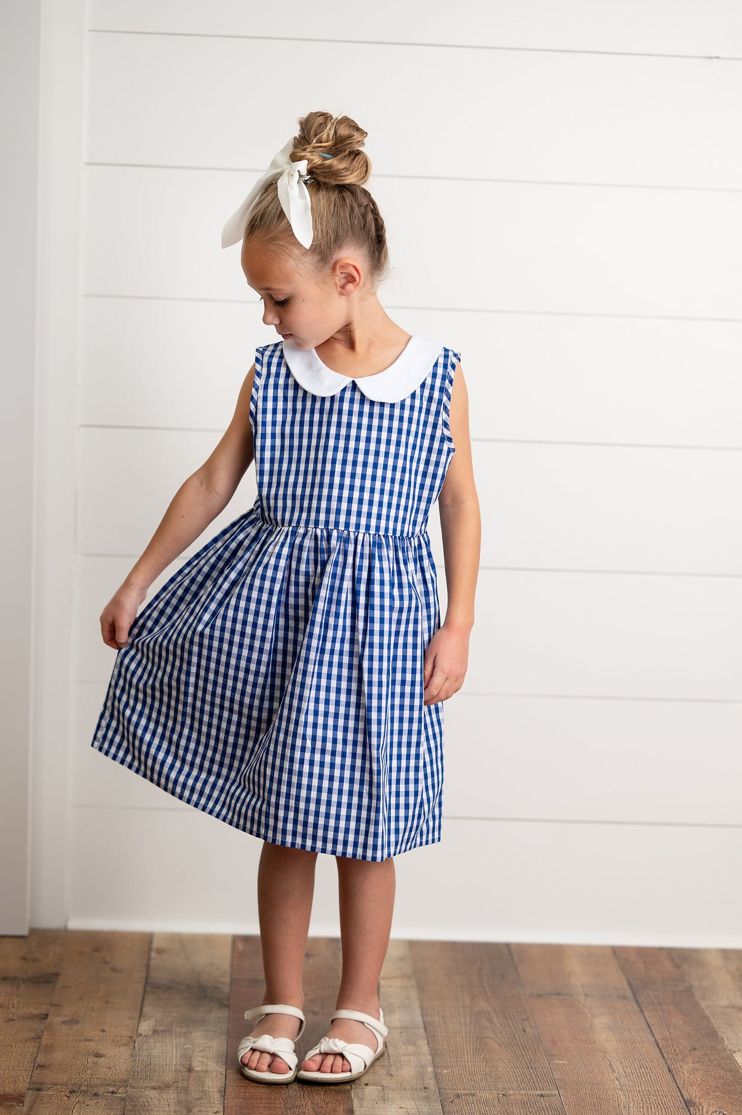 Navy Check Dress