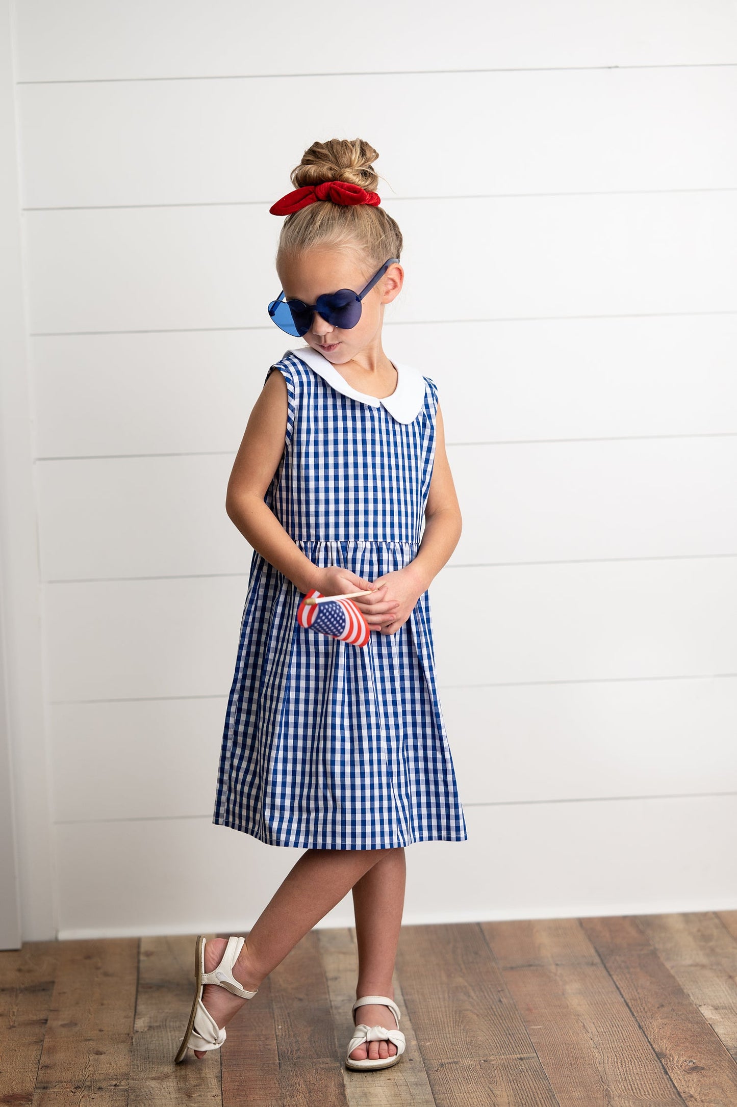 Navy Check Dress