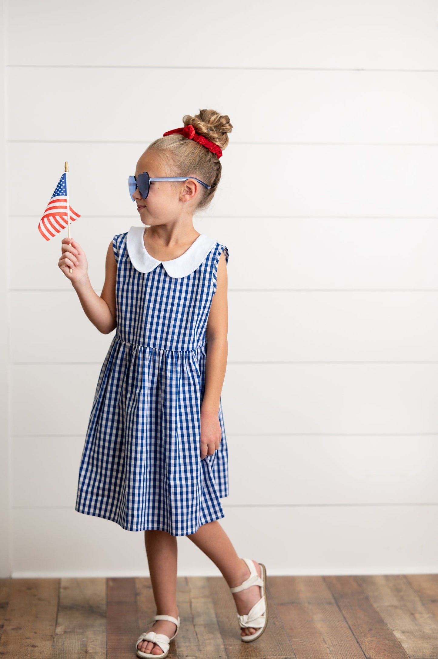 Navy Check Dress