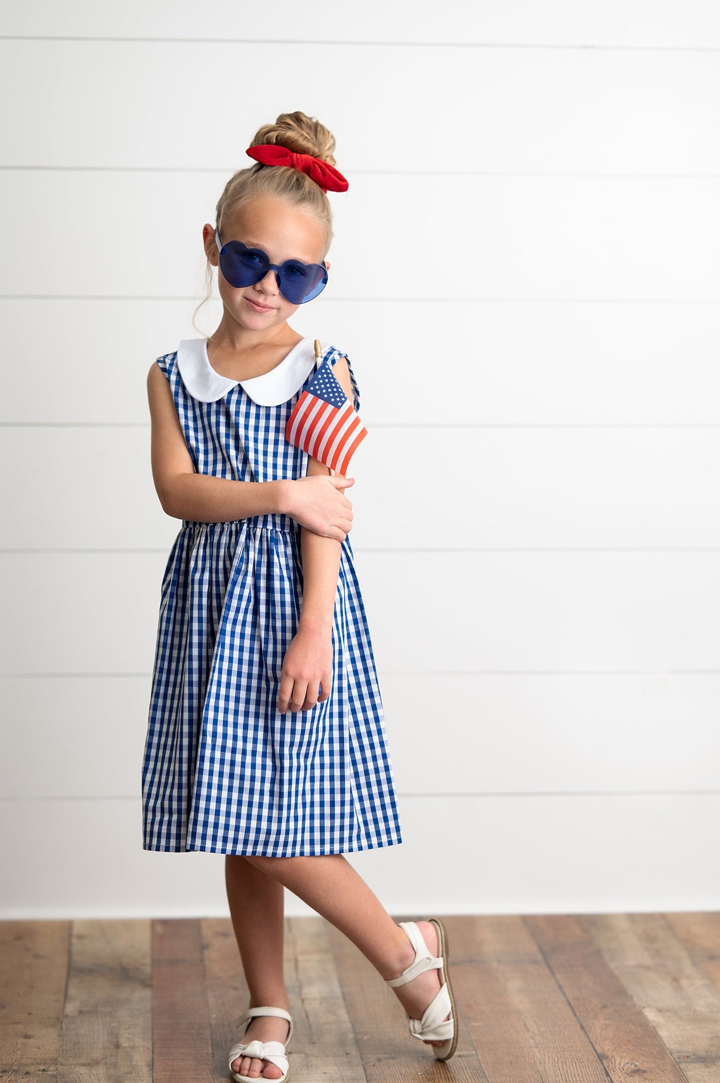 Navy Check Dress