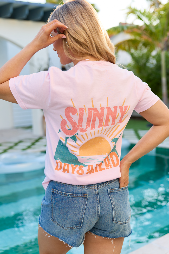 Sunny Days Ahead Light Pink Comfort Colors Graphic Tee