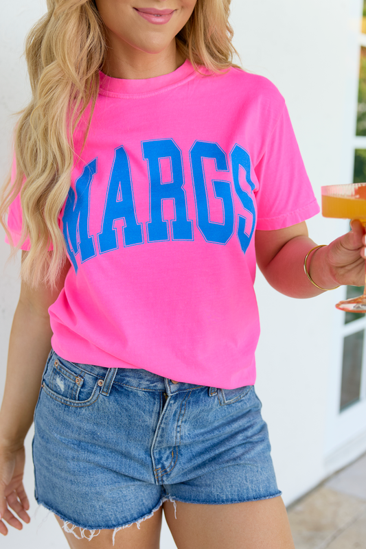 Margs Block Neon Pink Comfort Colors Graphic Tee