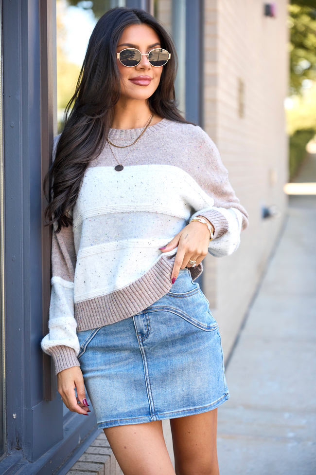 Simply Essential Textured Knit Crew Neck Sweater - Neutral