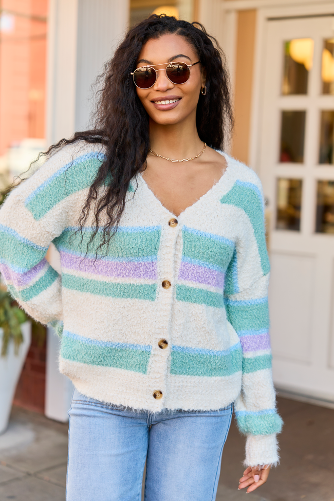 Izzy Pastel Striped Cardigan SALE