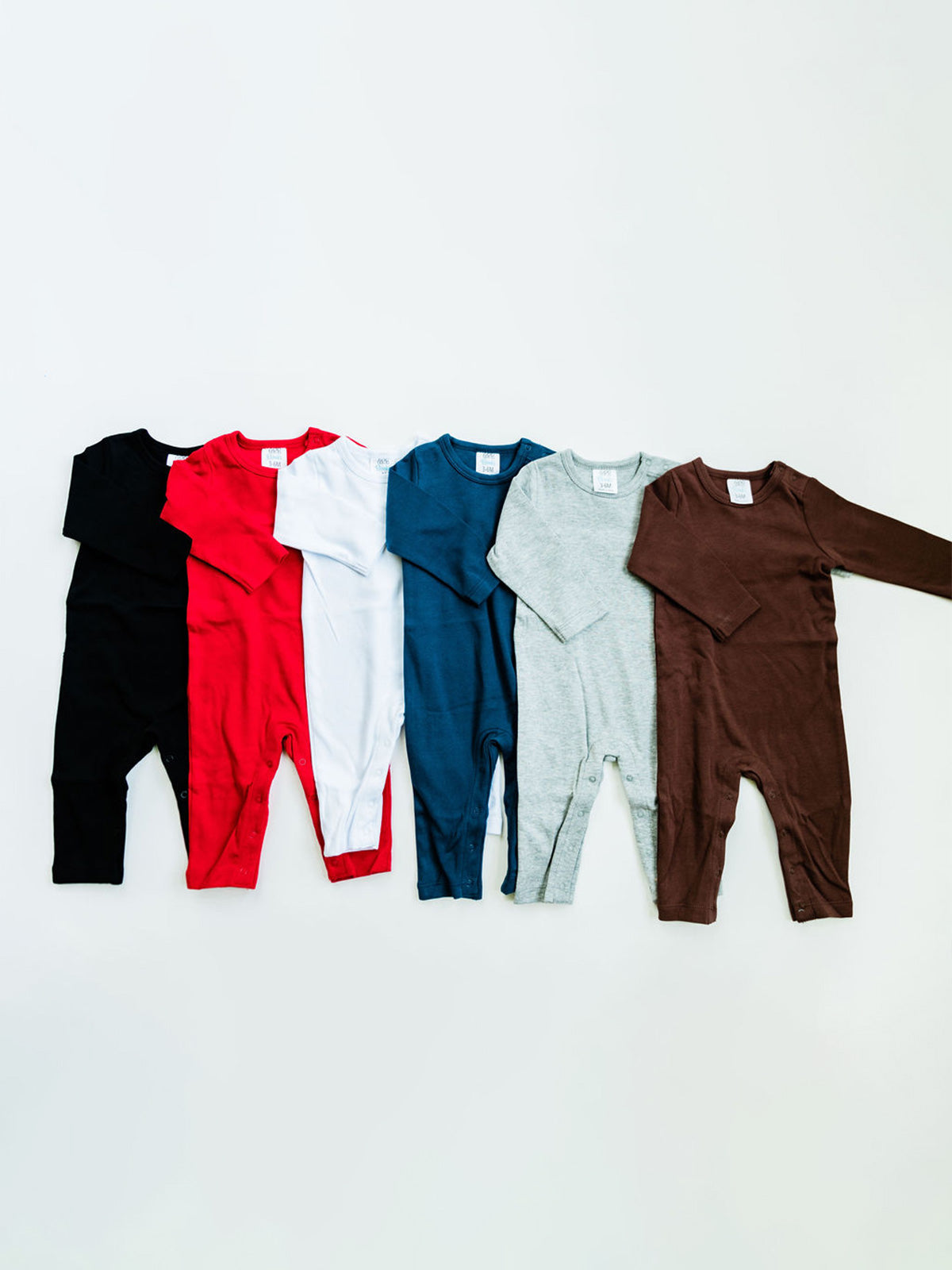 Unisex Long Sleeve Romper – Cotton Blank for Embroidery & Boutique | 6 Colors | 0-3M–2T
