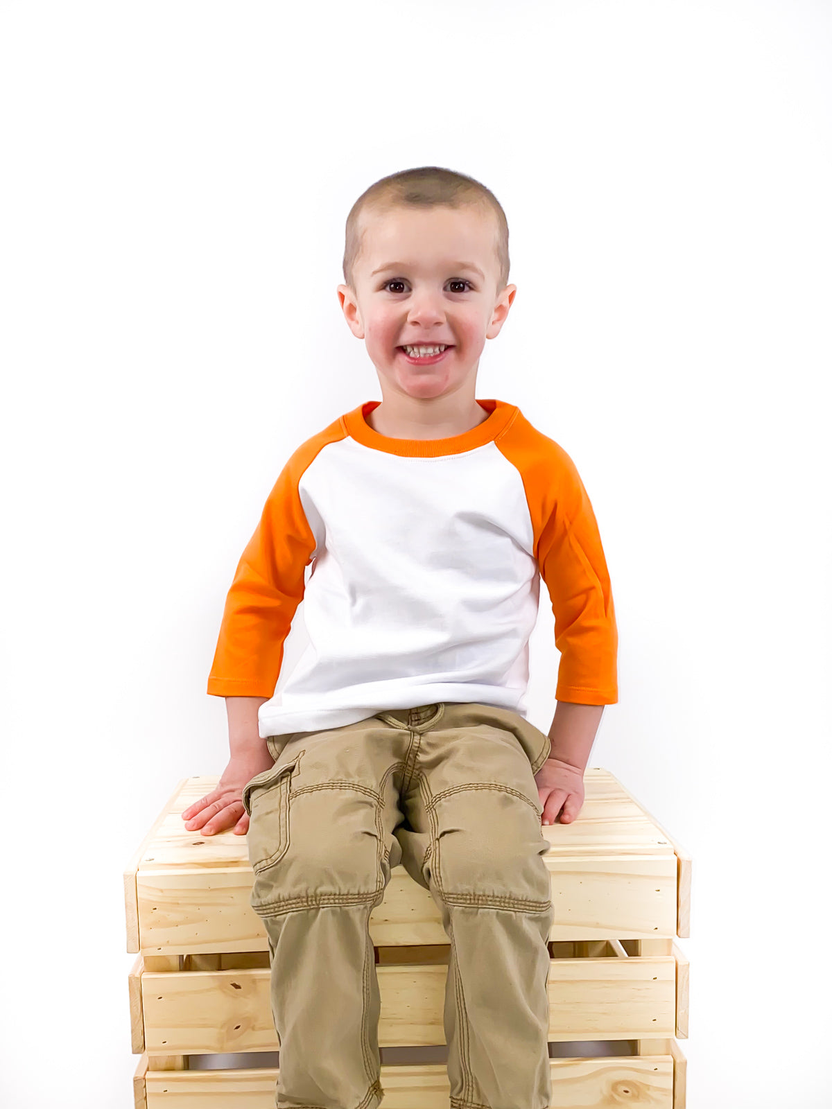 Unisex Raglan Shirt with White Body (12M-Toddler)