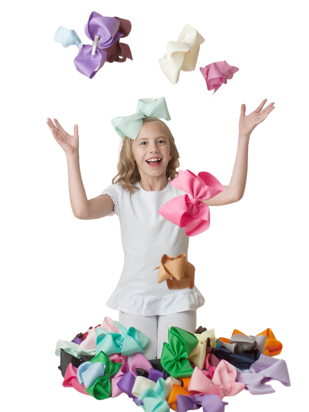 Boutique Solid Grosgrain Hair Bows – 38 Colors | 4", 6" & 8" | Alligator Clip | Girls & Toddlers