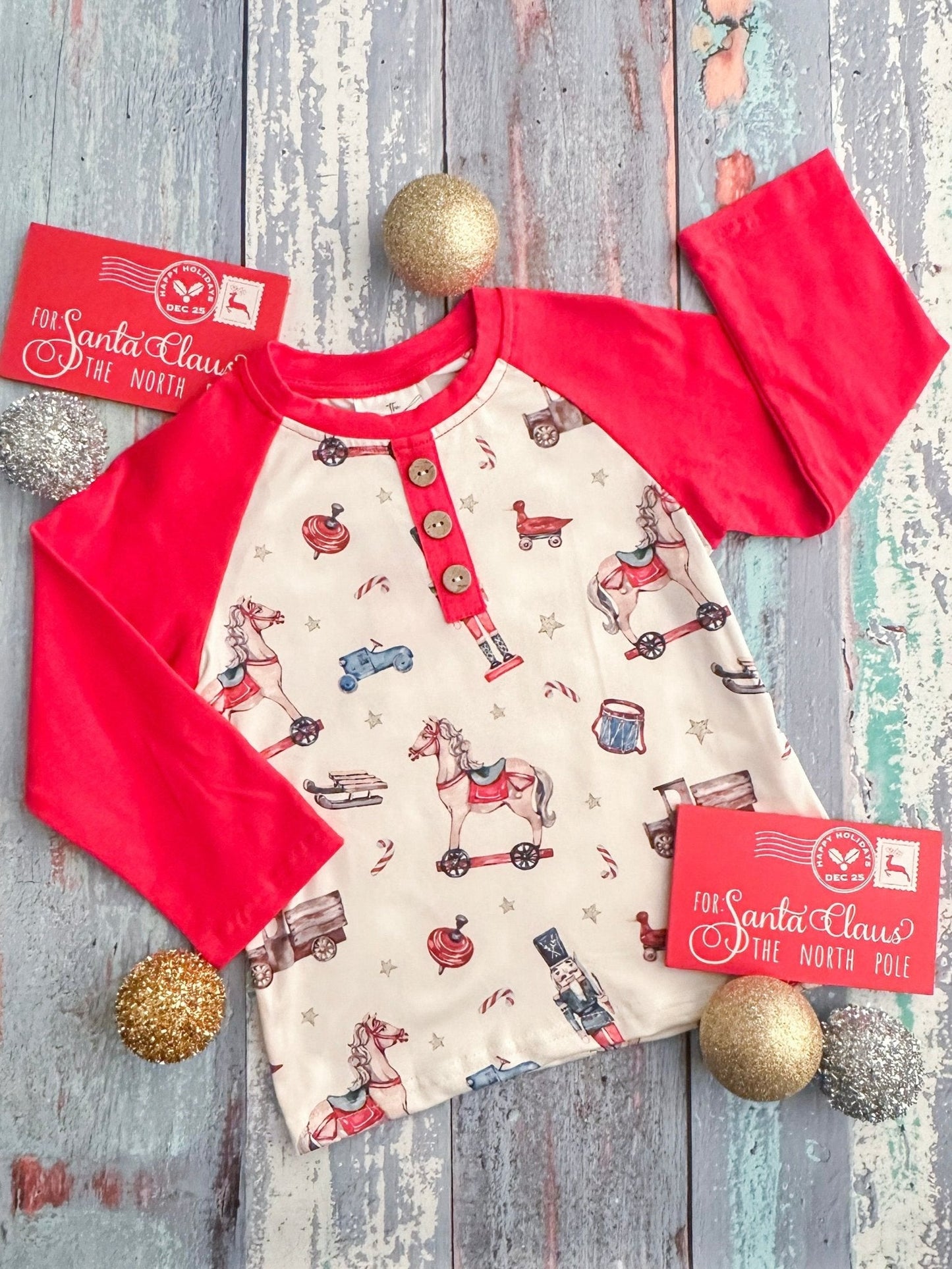 A Very Vintage Christmas Boy's Long Sleeve Top