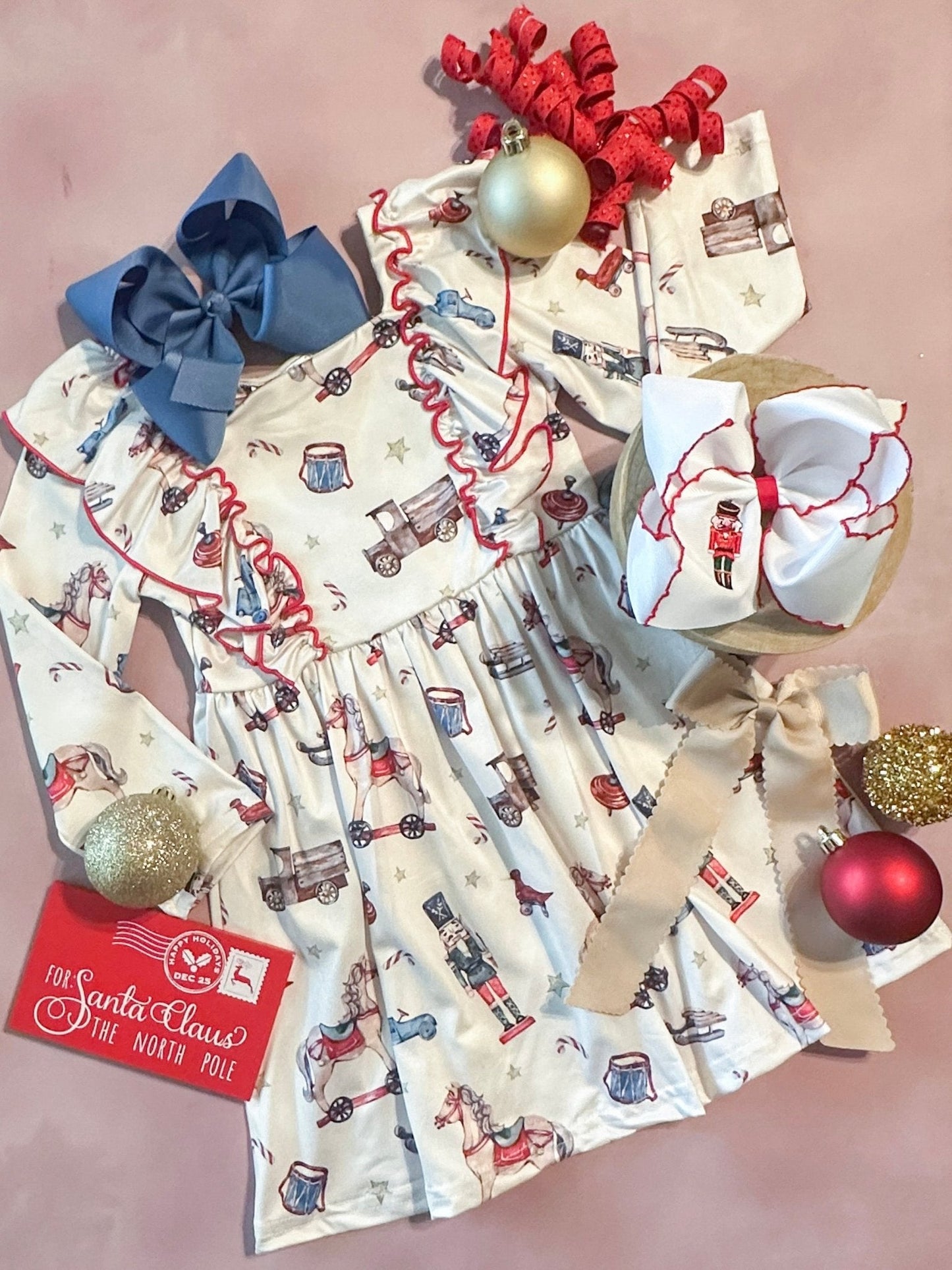 A Very Vintage Christmas Ruffled Dress