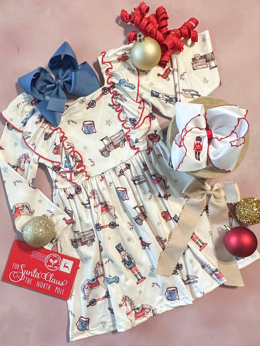 A Very Vintage Christmas Ruffled Dress