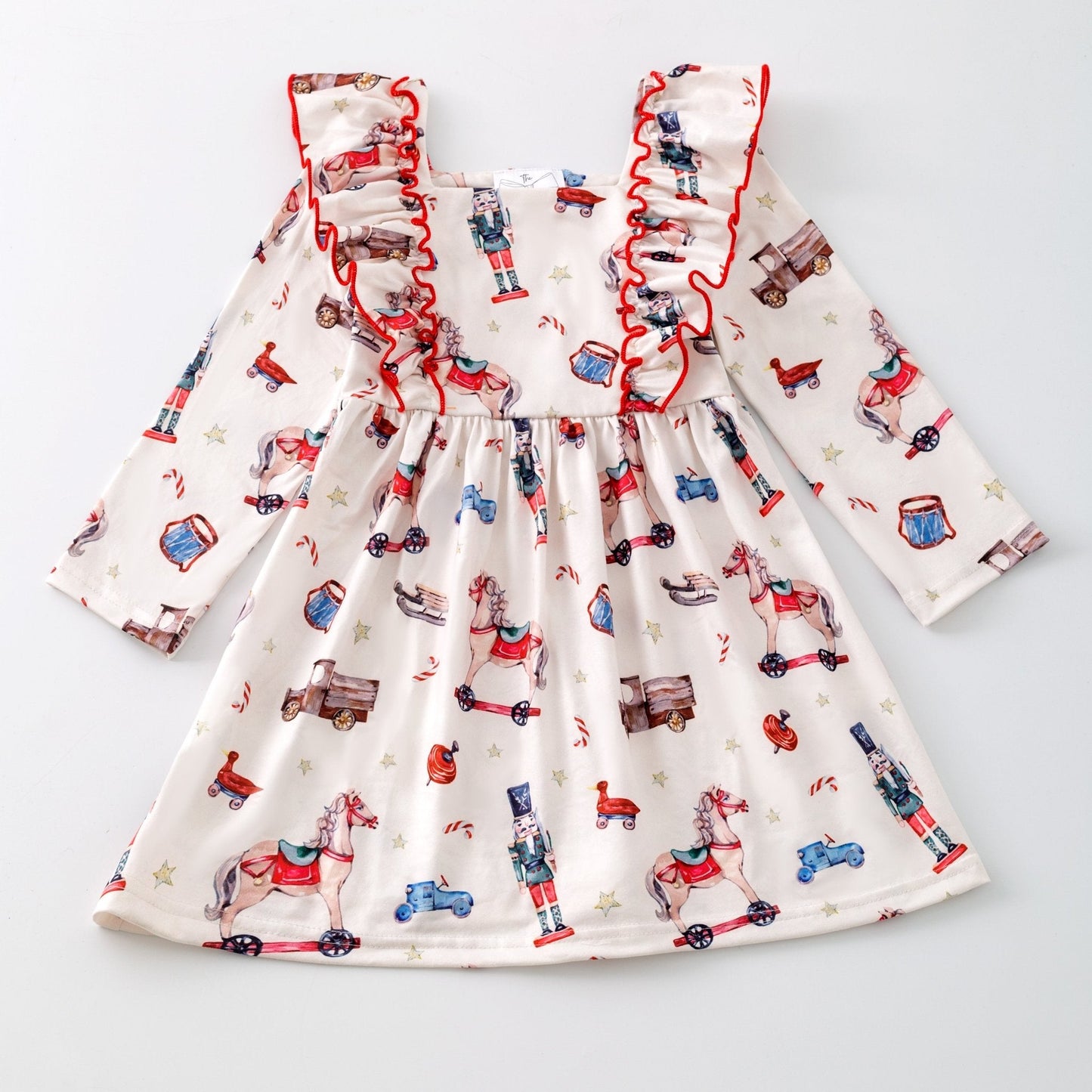 A Very Vintage Christmas Ruffled Dress