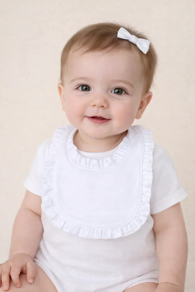 Ruffle Baby Bib – Cotton & Chenille Boutique Blank | 7 Colors | Embroidery & Monogram Ready