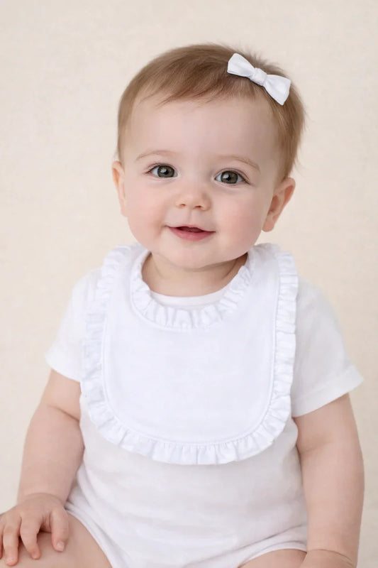 Ruffle Baby Bib – Cotton & Chenille Boutique Blank | 7 Colors | Embroidery & Monogram Ready