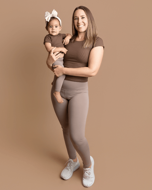 Ava Ribbed Tee - Smokehouse Brown